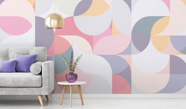 Wallpaper bermotif geomatris abstrak